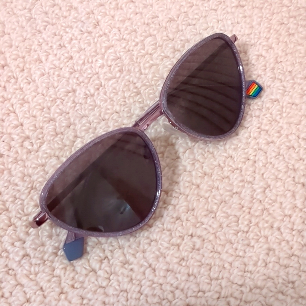 Purple sparkle cat eye sunglasses